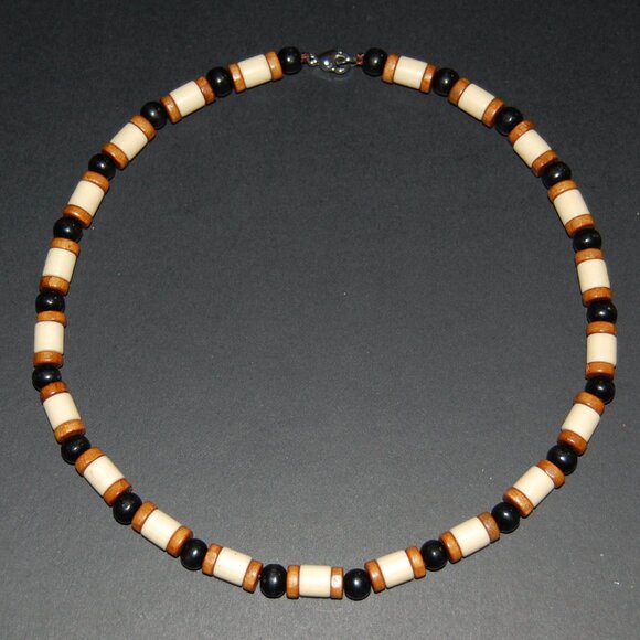 Men Necklace,Wood Necklace,Surfer Necklace,Tribal Style,Chocker,Beach Necklace - Picture 1 of 3